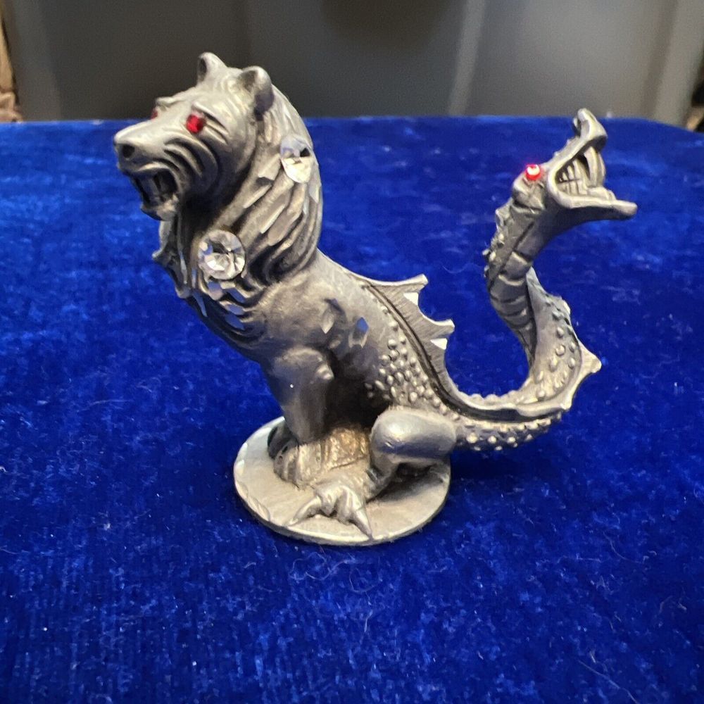 Fine Pewter‎ Chimera by Lamb 1984 2"T x 2"L x 1-1/4"D